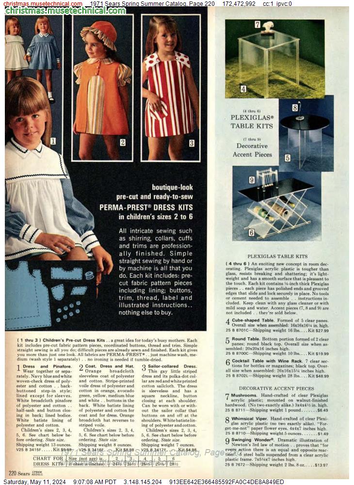 1971 Sears Spring Summer Catalog, Page 220