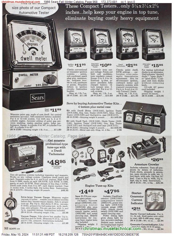1966 Sears Fall Winter Catalog, Page 968