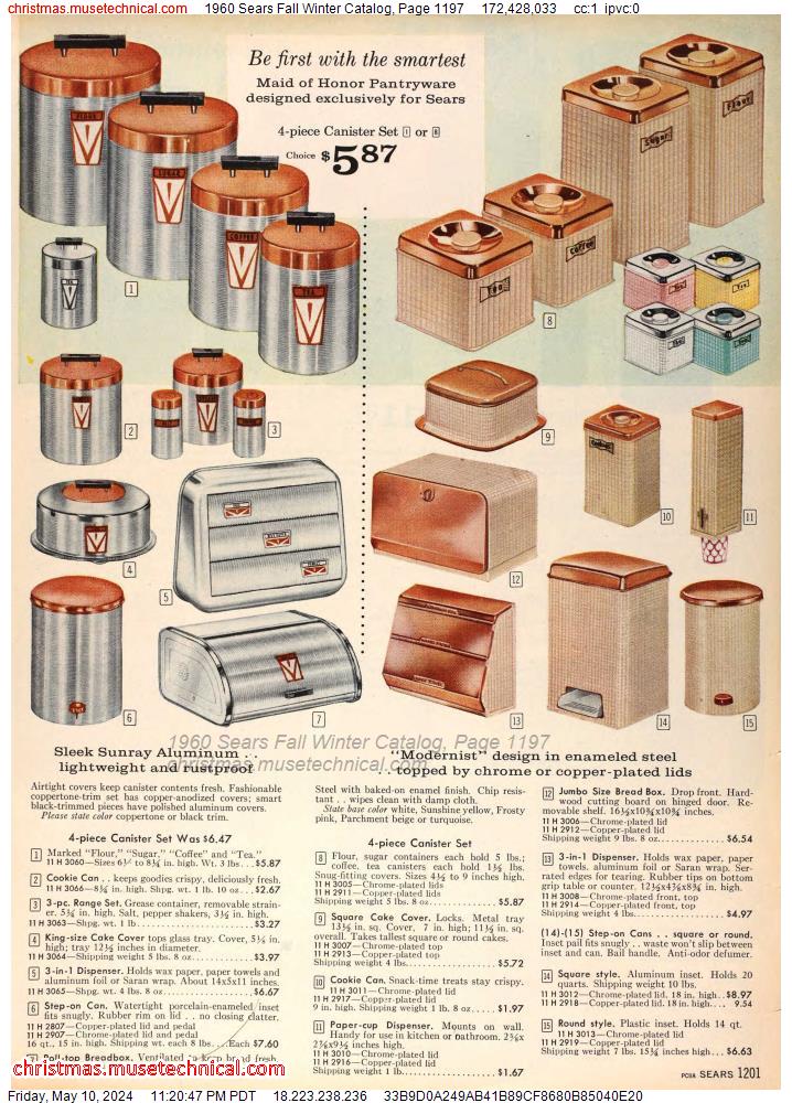 1960 Sears Fall Winter Catalog, Page 1197