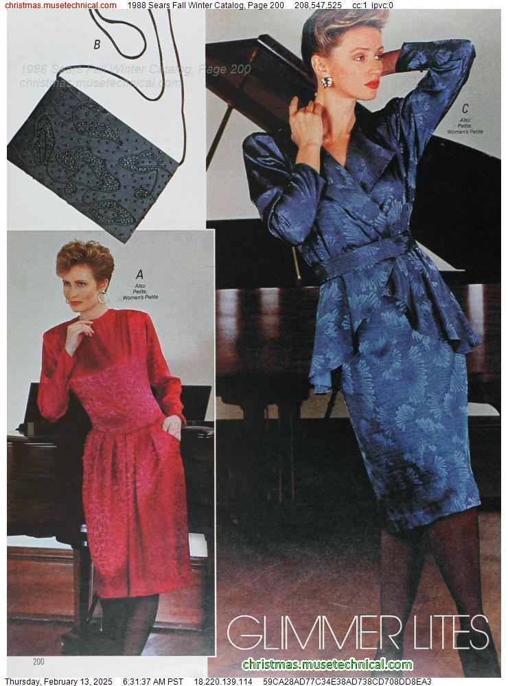 1988 Sears Fall Winter Catalog, Page 200