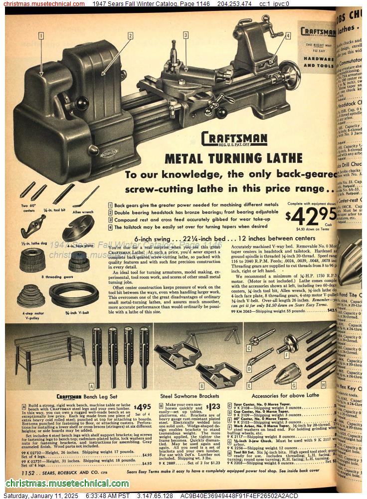 1947 Sears Fall Winter Catalog, Page 1146