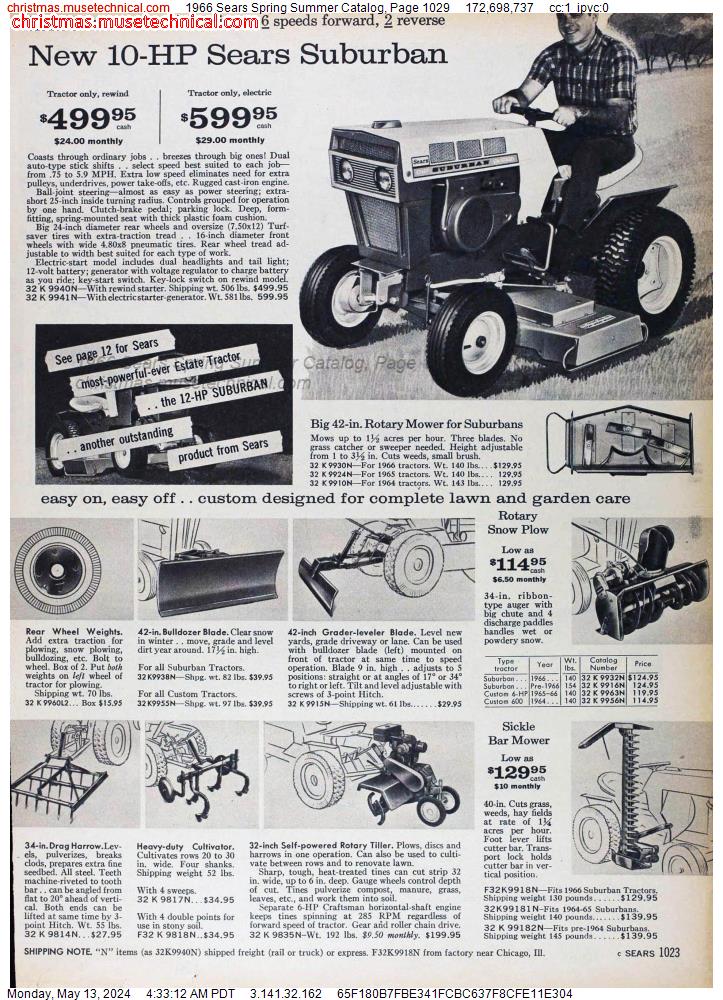 1966 Sears Spring Summer Catalog, Page 1029
