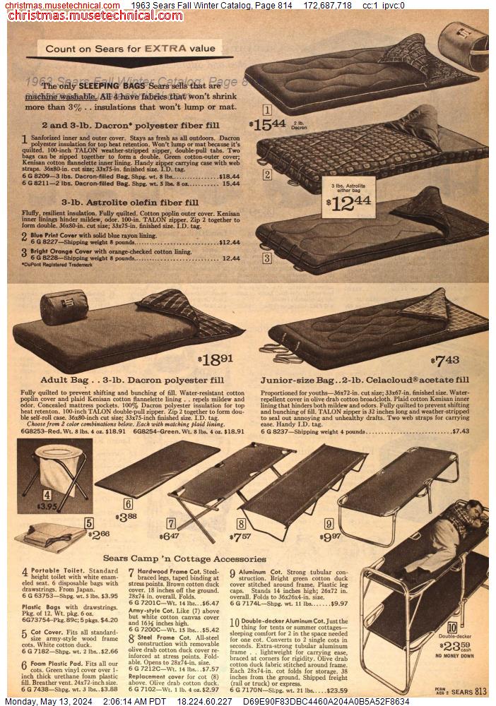 1963 Sears Fall Winter Catalog, Page 814