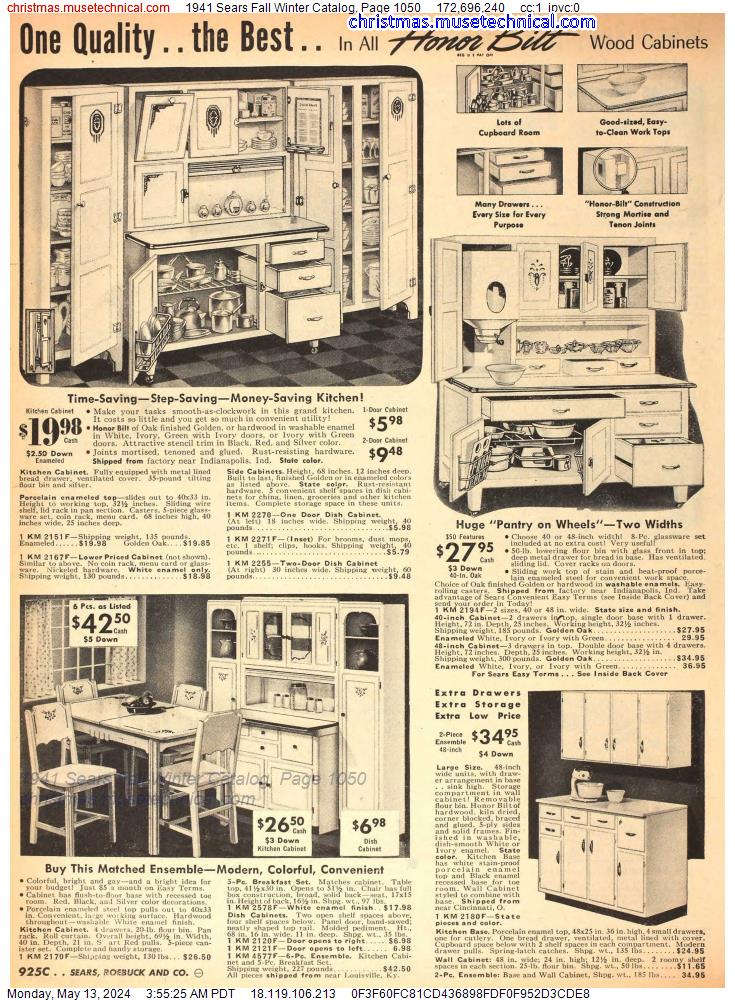 1941 Sears Fall Winter Catalog, Page 1050