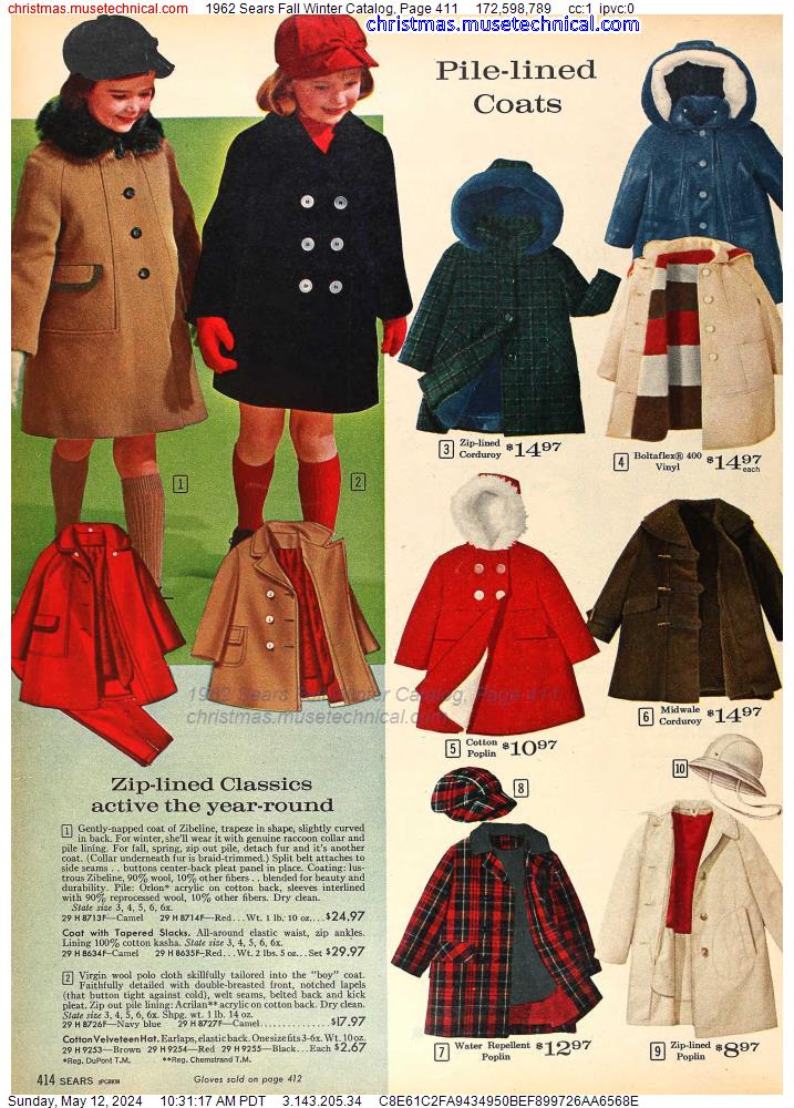 1962 Sears Fall Winter Catalog, Page 411