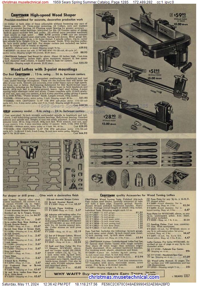1959 Sears Spring Summer Catalog, Page 1285