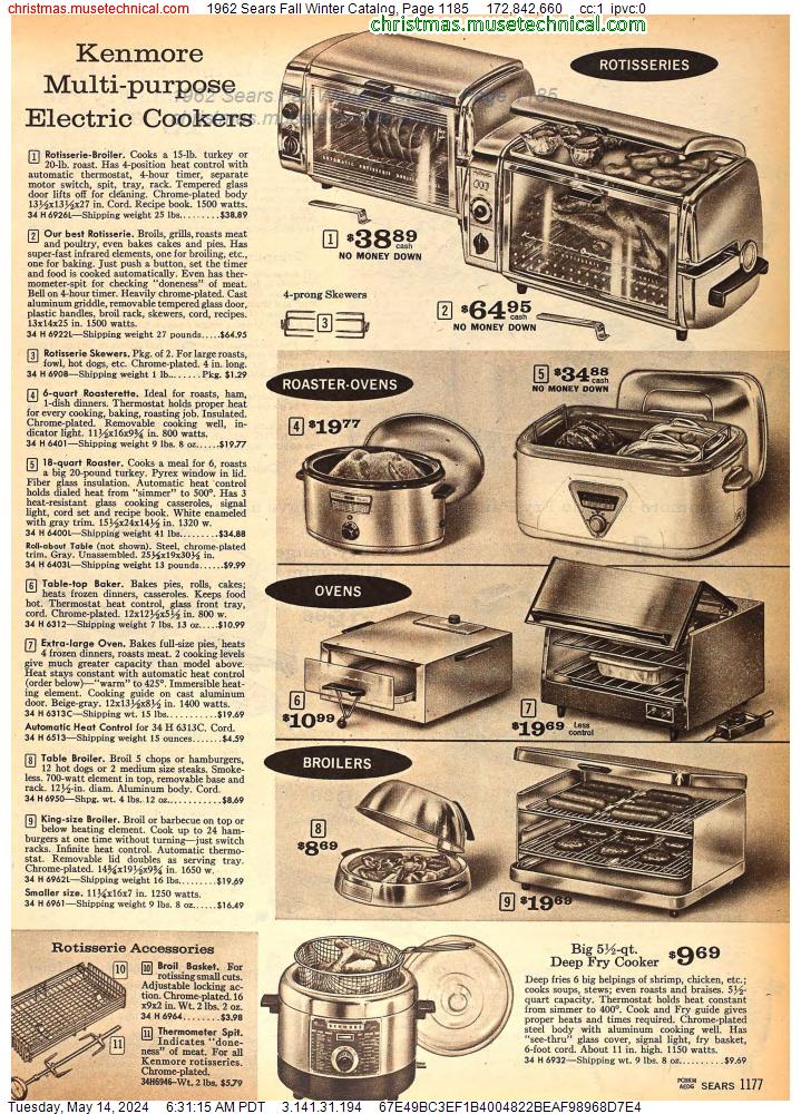 1962 Sears Fall Winter Catalog, Page 1185