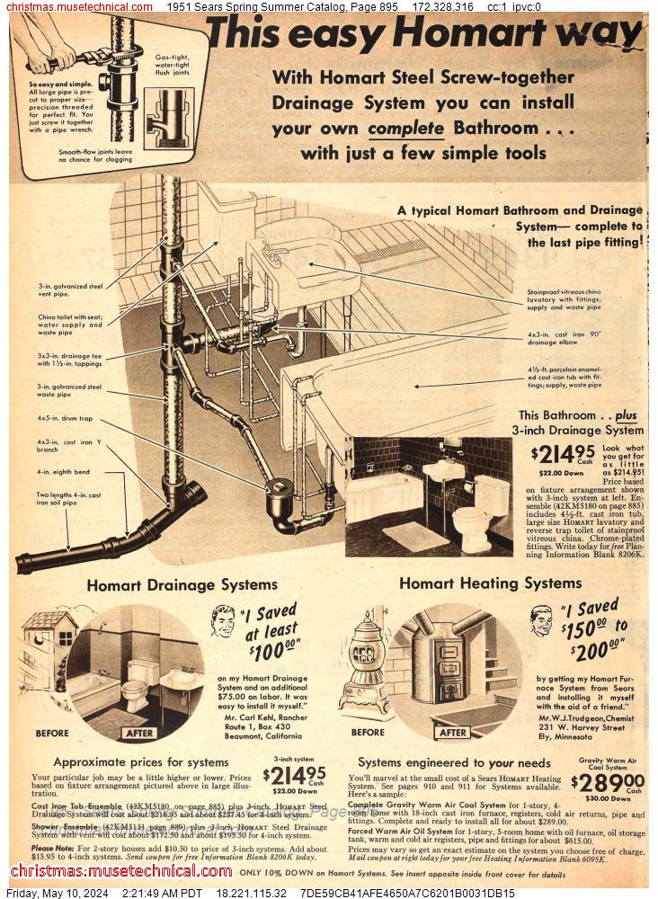 1951 Sears Spring Summer Catalog, Page 895