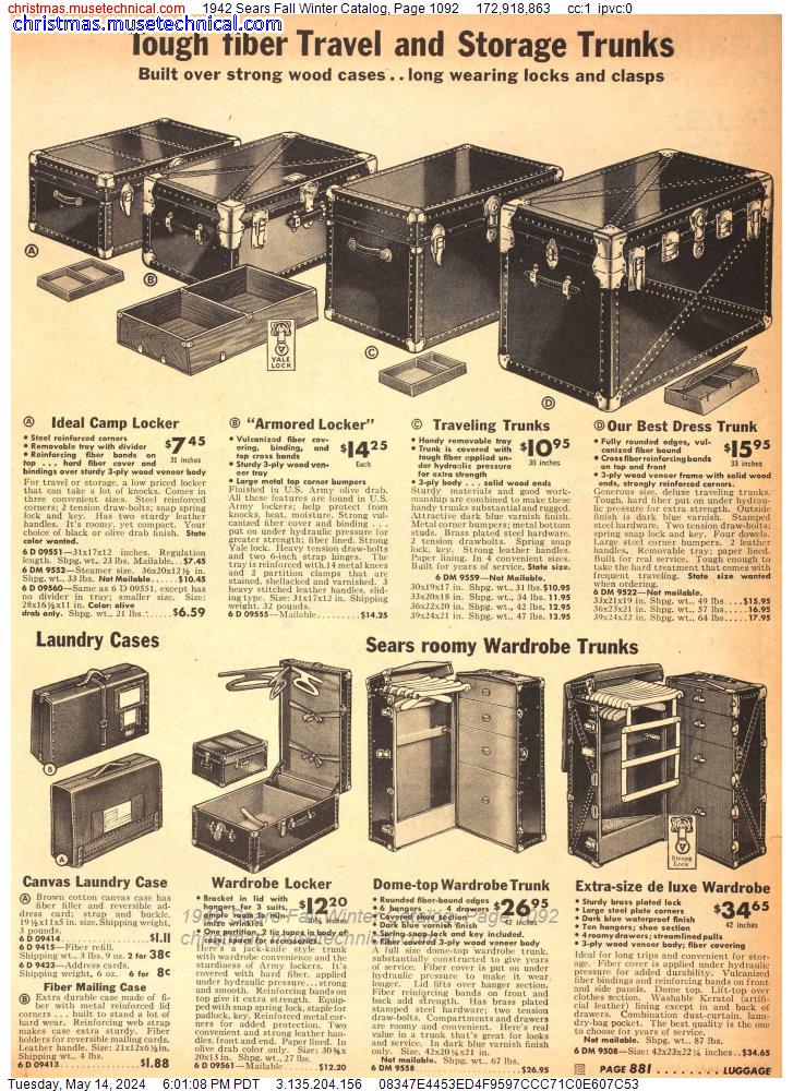 1942 Sears Fall Winter Catalog, Page 1092