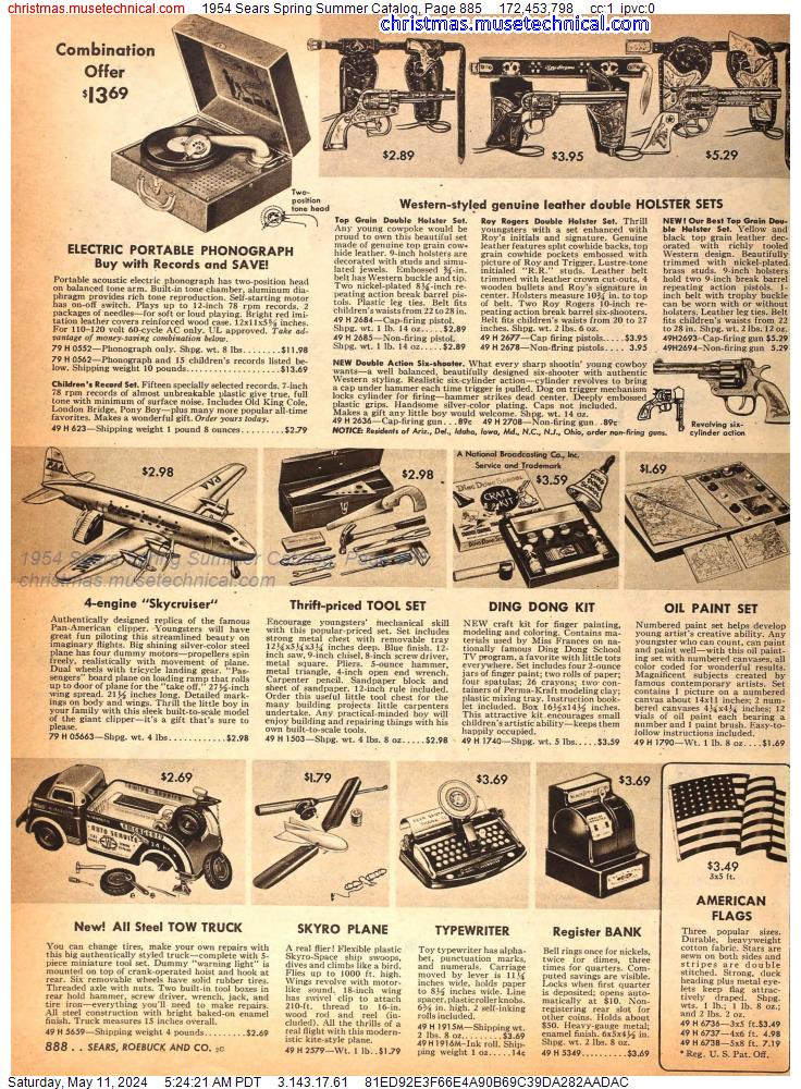 1954 Sears Spring Summer Catalog, Page 885