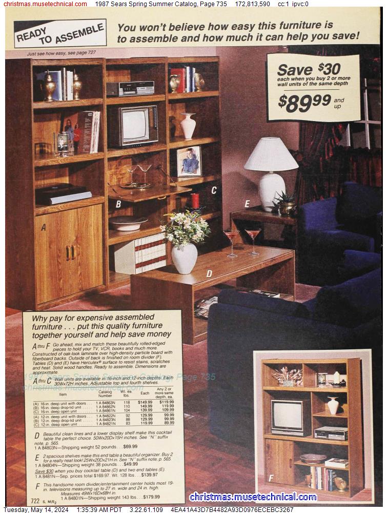1987 Sears Spring Summer Catalog, Page 735