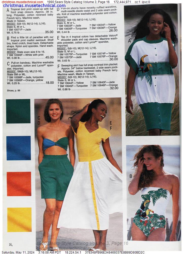 1990 Sears Style Catalog Volume 3, Page 16