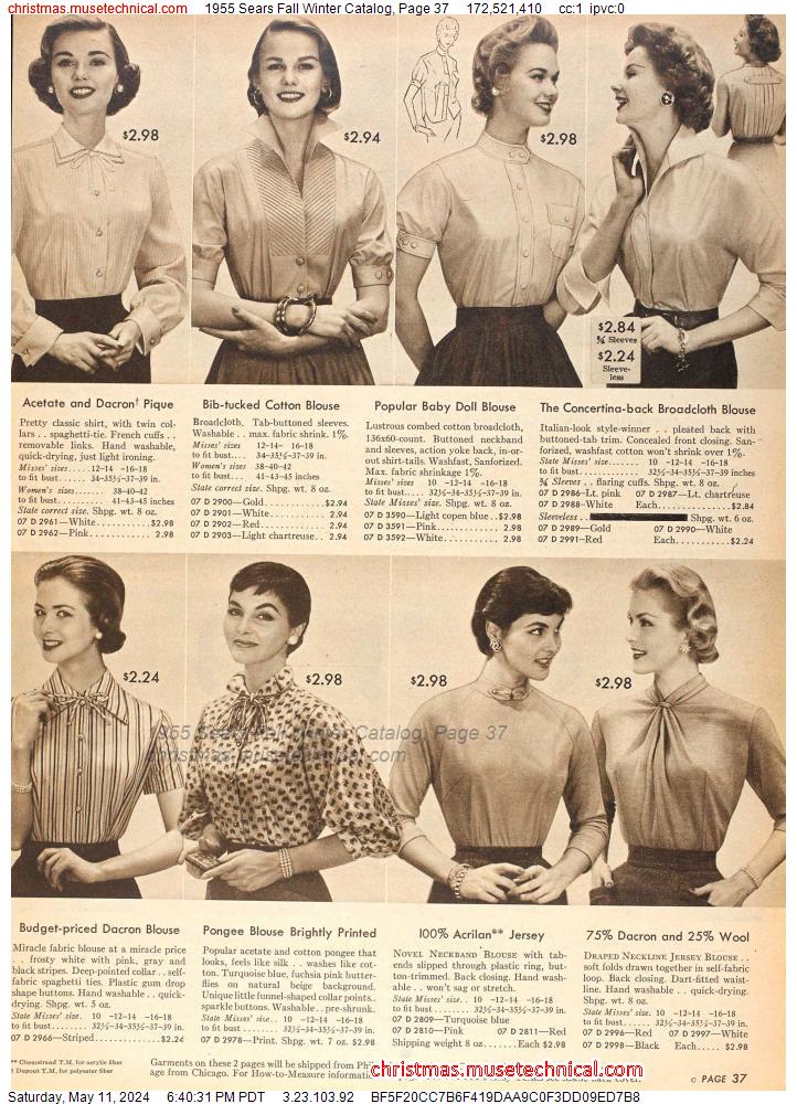 1955 Sears Fall Winter Catalog, Page 37