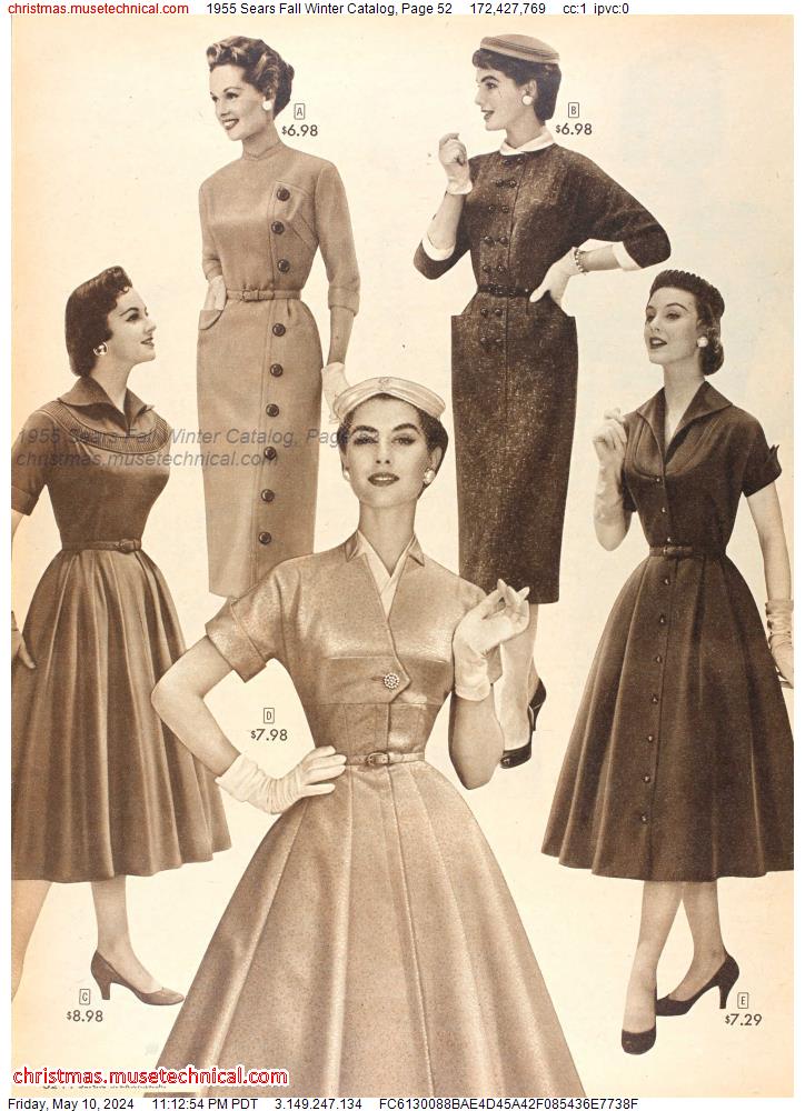 1955 Sears Fall Winter Catalog, Page 52