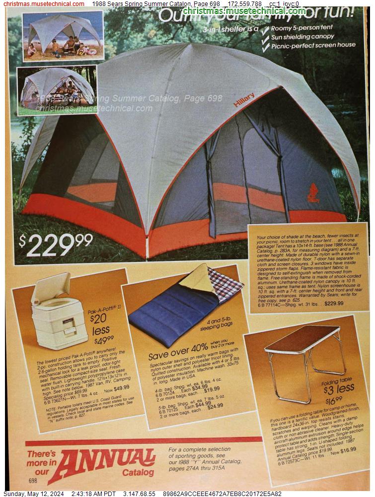 1988 Sears Spring Summer Catalog, Page 698