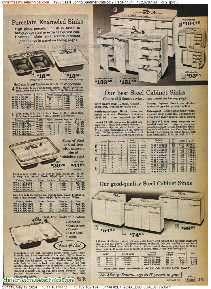 1968 Sears Spring Summer Catalog 2, Page 1181