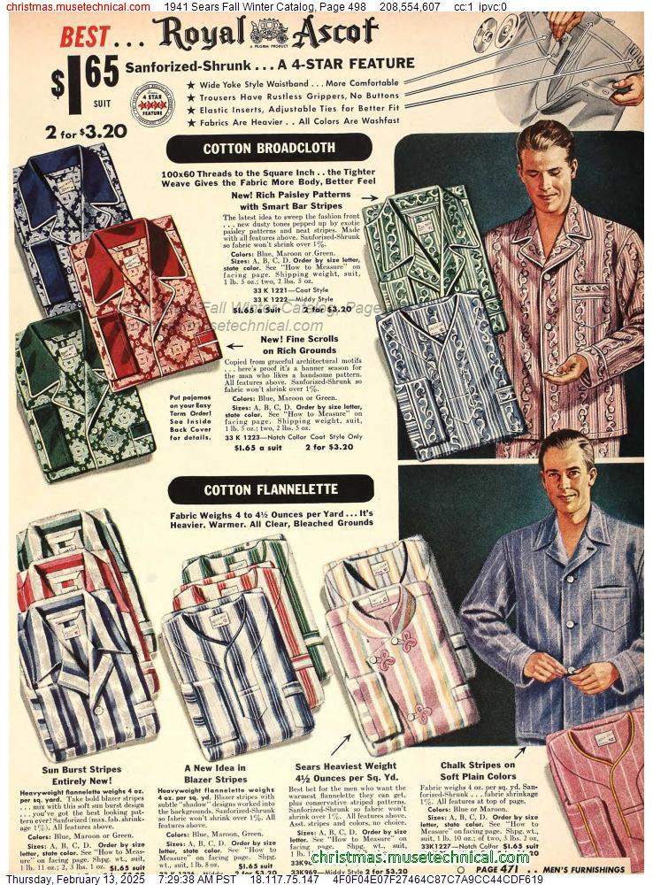 1941 Sears Fall Winter Catalog, Page 498