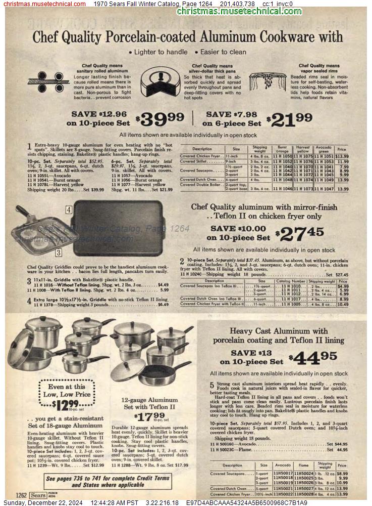 1970 Sears Fall Winter Catalog, Page 1264