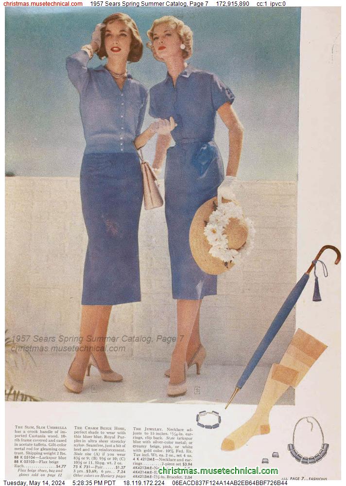 1957 Sears Spring Summer Catalog, Page 7