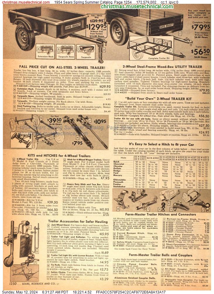 1954 Sears Spring Summer Catalog, Page 1254