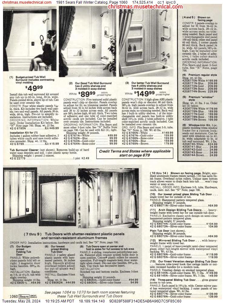 1981 Sears Fall Winter Catalog, Page 1060