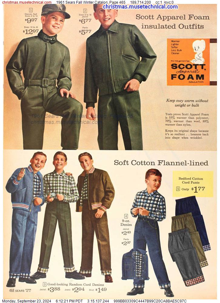 1961 Sears Fall Winter Catalog, Page 465