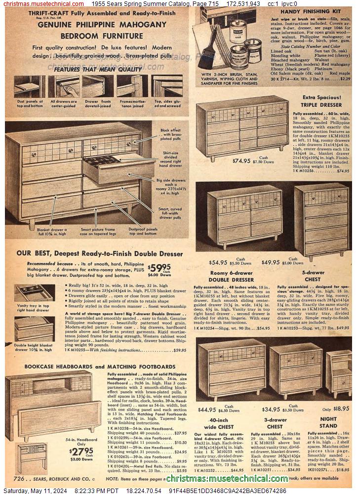 1955 Sears Spring Summer Catalog, Page 715
