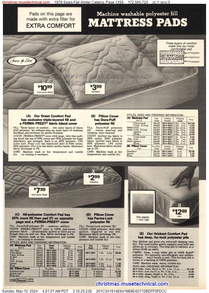 1976 Sears Fall Winter Catalog, Page 1358