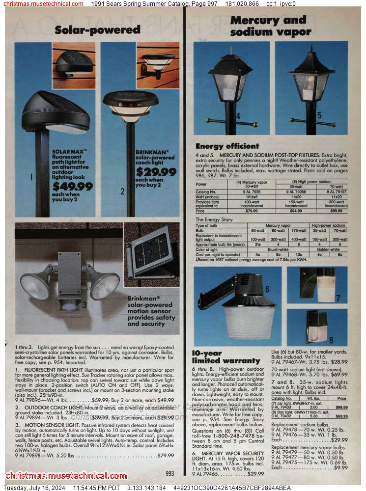 1991 Sears Spring Summer Catalog, Page 997