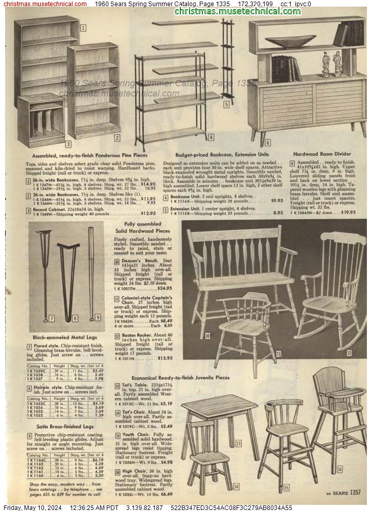 1960 Sears Spring Summer Catalog, Page 1335