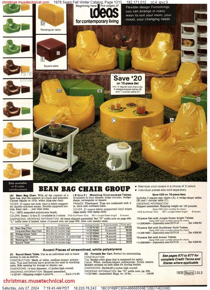 1976 Sears Fall Winter Catalog, Page 1313
