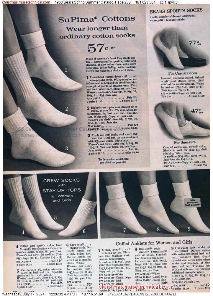 1963 Sears Spring Summer Catalog, Page 288