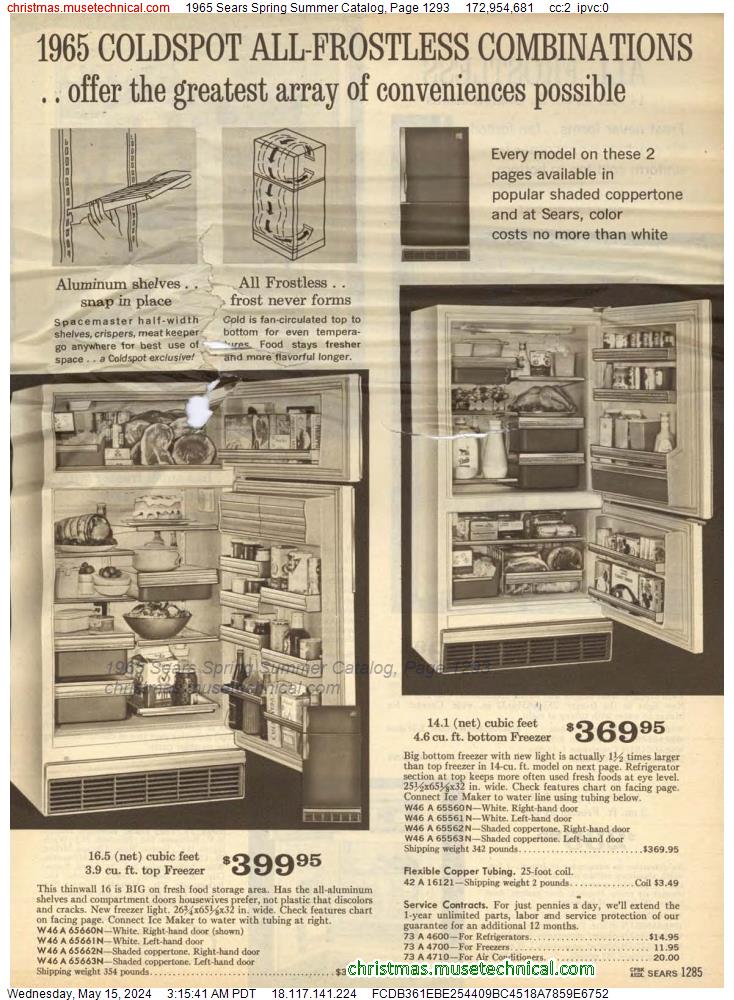 1965 Sears Spring Summer Catalog, Page 1293