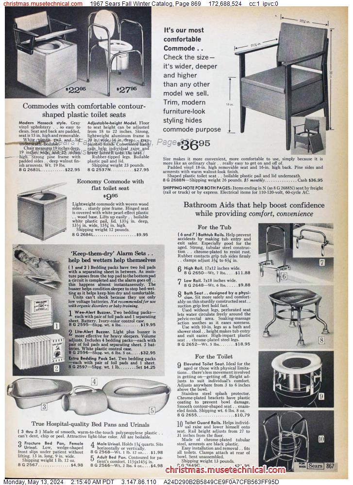 1967 Sears Fall Winter Catalog, Page 869