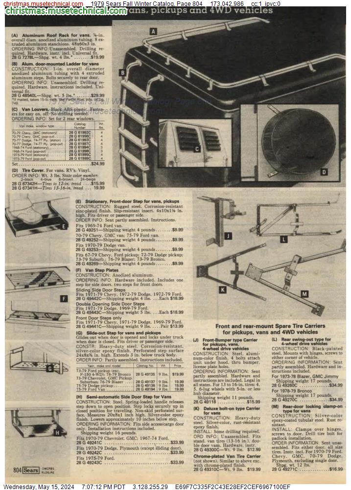 1979 Sears Fall Winter Catalog, Page 804