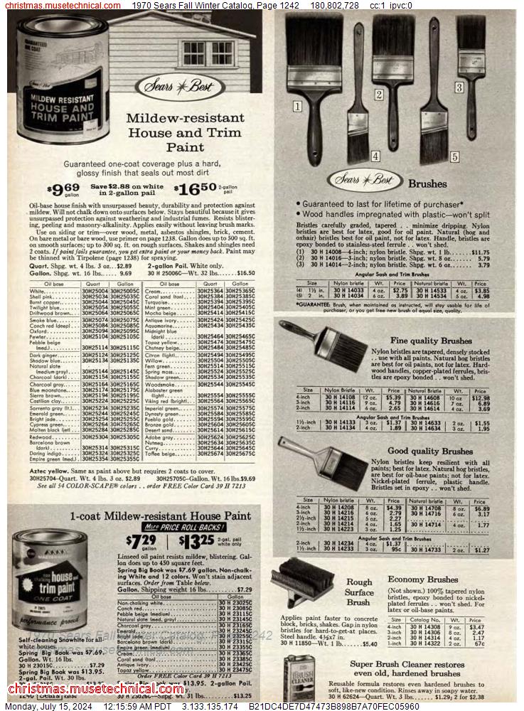 1970 Sears Fall Winter Catalog, Page 1242