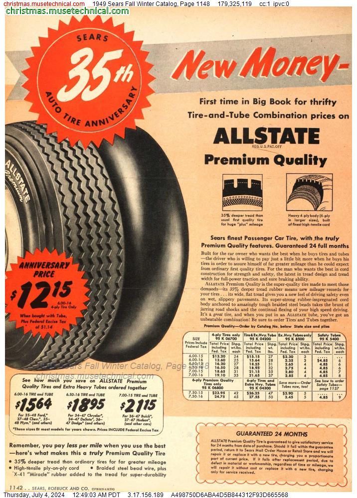 1949 Sears Fall Winter Catalog, Page 1148