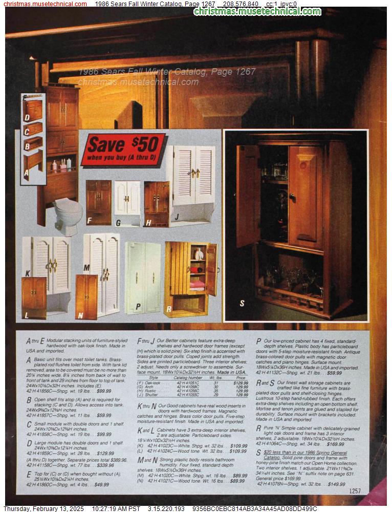 1986 Sears Fall Winter Catalog, Page 1267