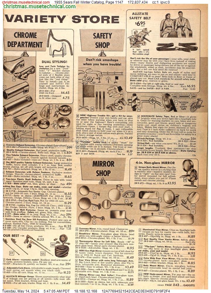 1955 Sears Fall Winter Catalog, Page 1147