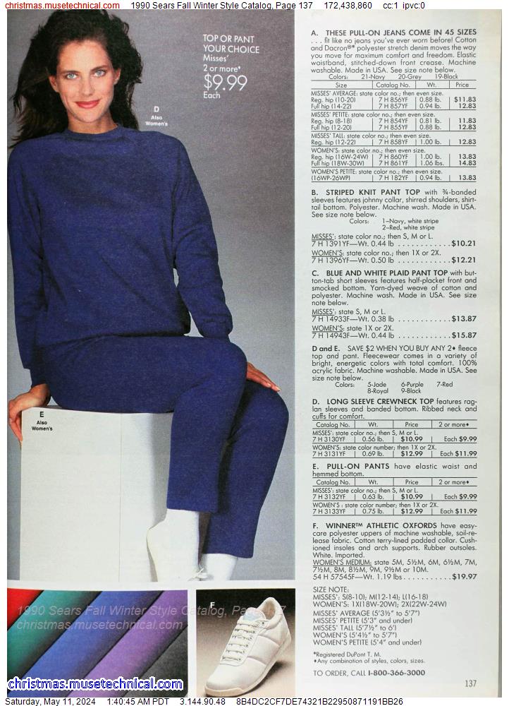 1990 Sears Fall Winter Style Catalog, Page 137