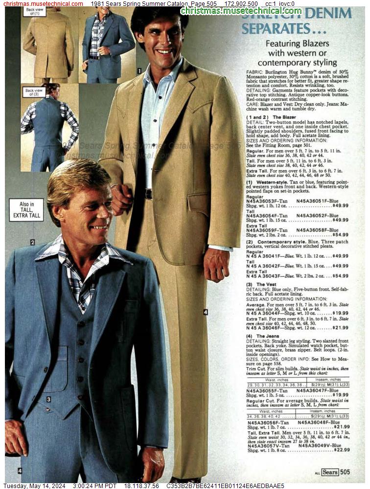 1981 Sears Spring Summer Catalog, Page 505