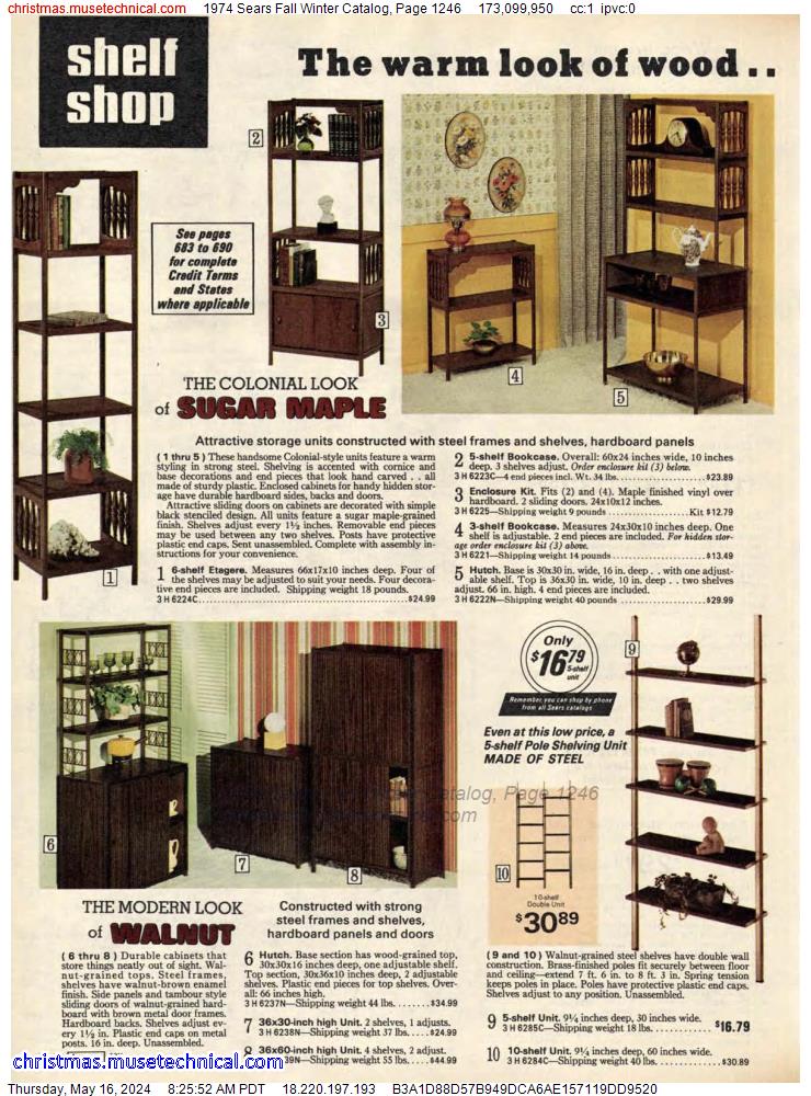 1974 Sears Fall Winter Catalog, Page 1246