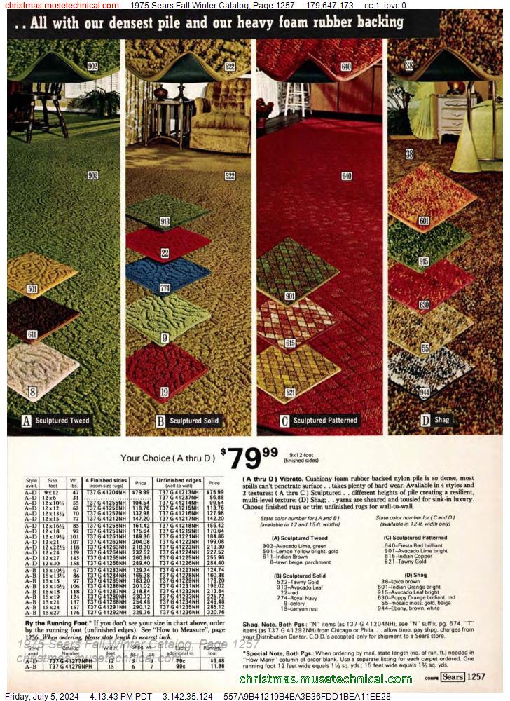 1975 Sears Fall Winter Catalog, Page 1257