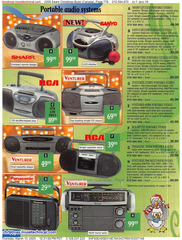 2000 Sears Christmas Book (Canada), Page 778