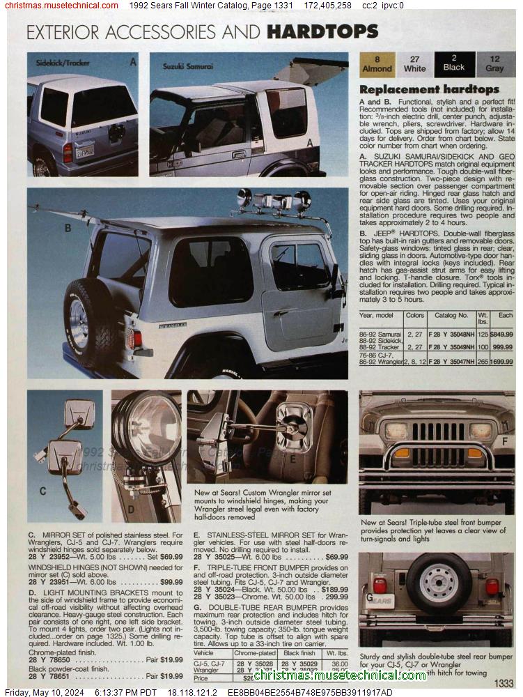 1992 Sears Fall Winter Catalog, Page 1331