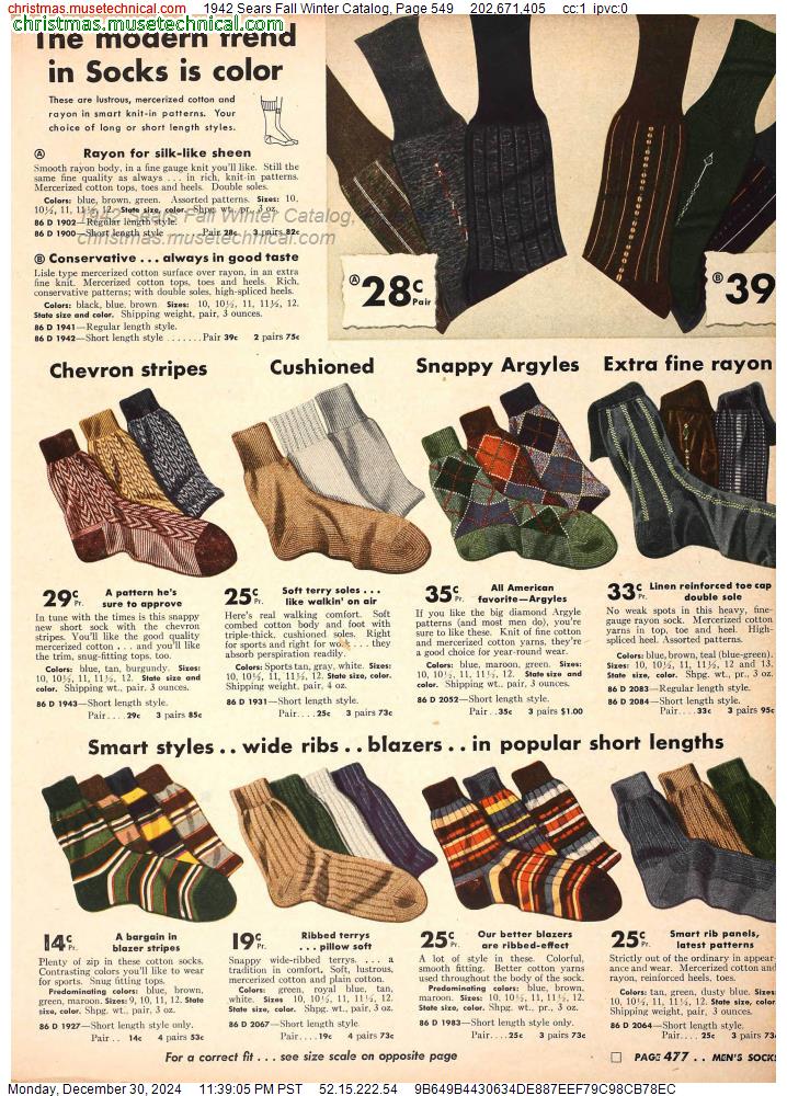 1942 Sears Fall Winter Catalog, Page 549