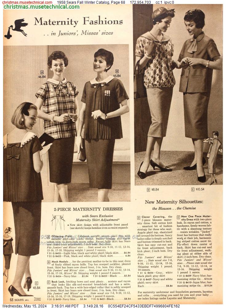 1958 Sears Fall Winter Catalog, Page 68