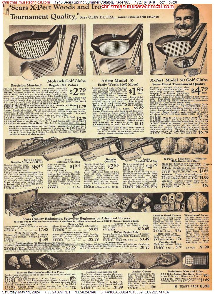 1940 Sears Spring Summer Catalog, Page 985