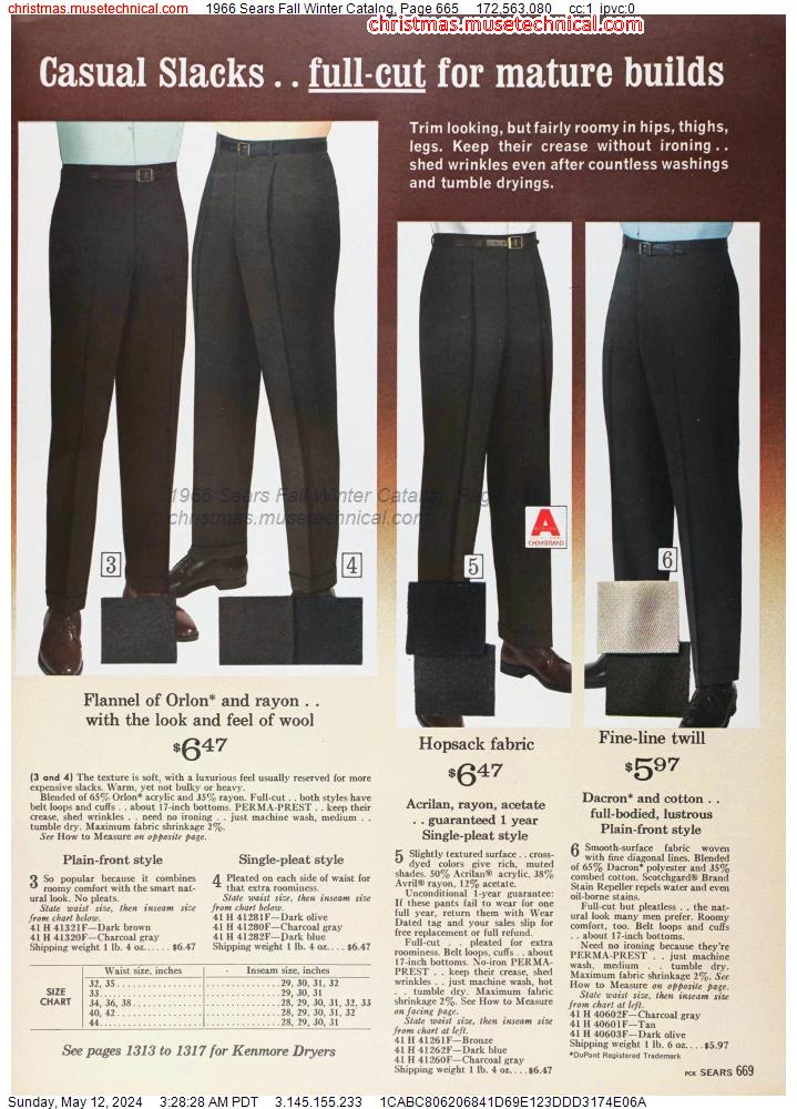 1966 Sears Fall Winter Catalog, Page 665