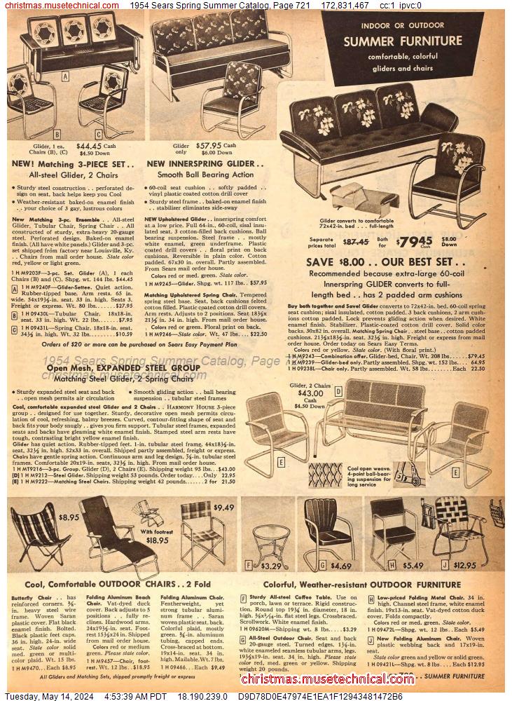 1954 Sears Spring Summer Catalog, Page 721